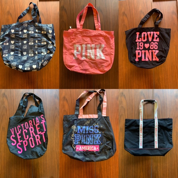PINK Victoria's Secret Handbags - Victoria’s Secret Pink tote bag bundle 6 pieces
